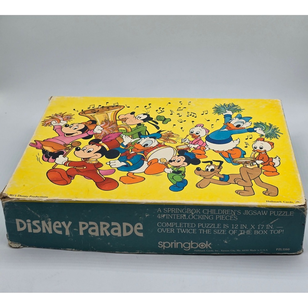 Vintage 70s Springbok Disney Parade 48 Piece Jigsaw Puzzle Mickey Donald PZL1160
